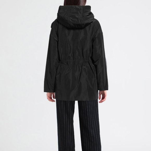 LOLA SANDRO FERRONE Spring Coat Black Jacket with black flowers & pockets - Picture 3 of 9